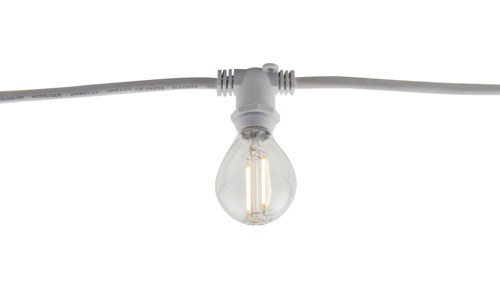 Stringa elettrificata per esterno IP44 bianco o nero 10XE14 non incluse 5 metri cavo in gomma con spina schuko e connettore modulabile PICNIC Stringa elettrificata per esterno IP44 bianco o nero 10XE14 non incluse 5 metri cavo in gomma con spina schuko e connettore modulabile PICNIC